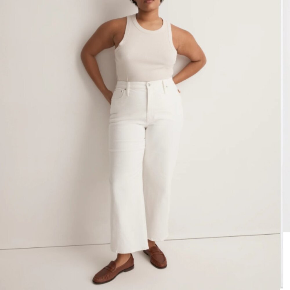 Madewell The Perfect Vintage Wide-Leg Crop Jean in Tile White